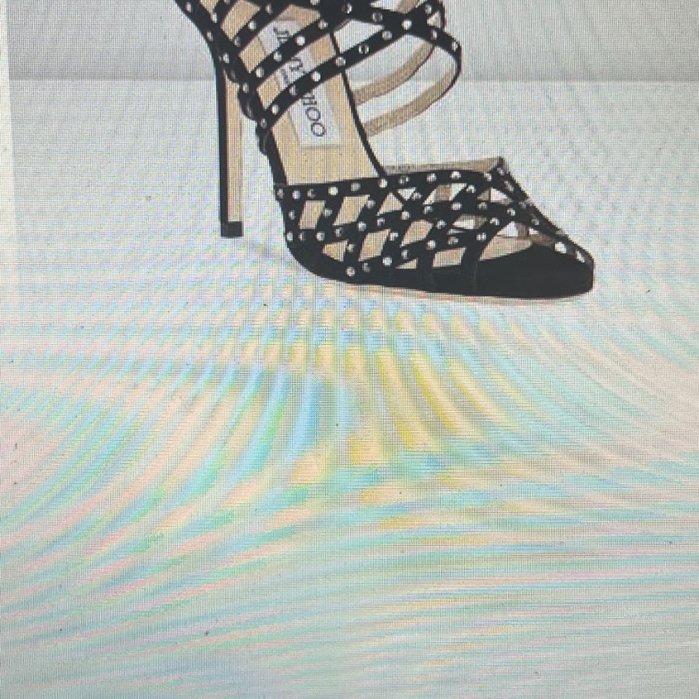 Jimmy Choo Evita Black Caged  Never Worn Sandals size 38